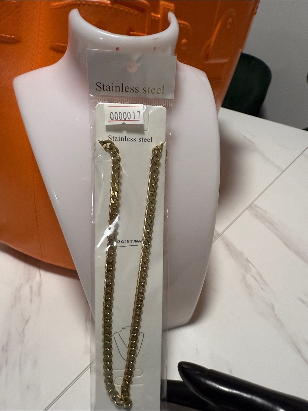 Gold-tone Stainless Steel Chain Necklace